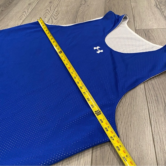 Under Armour Double Reversible Basketball Jersey Men's *XL Blue/White Mesh Tank - Picture 10 of 12
